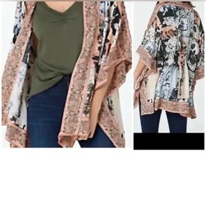 Tolani Collection Raelyn floral kimono caftan coverup wrap size large